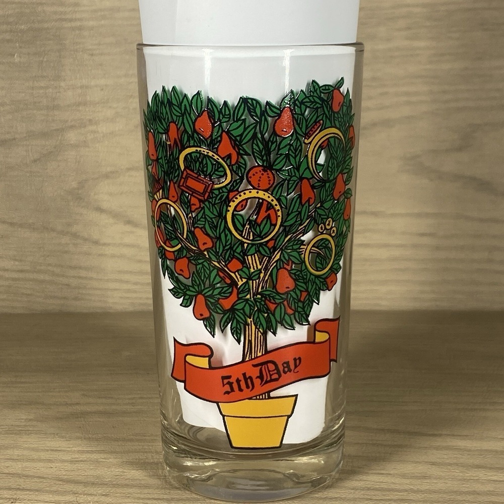 VTG 12 Days of Christmas 5th Day Tumbler Glass Taylor Smith & T Replacement
